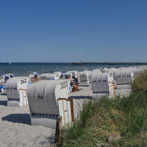 Beach chairs on the Baltic Sea
